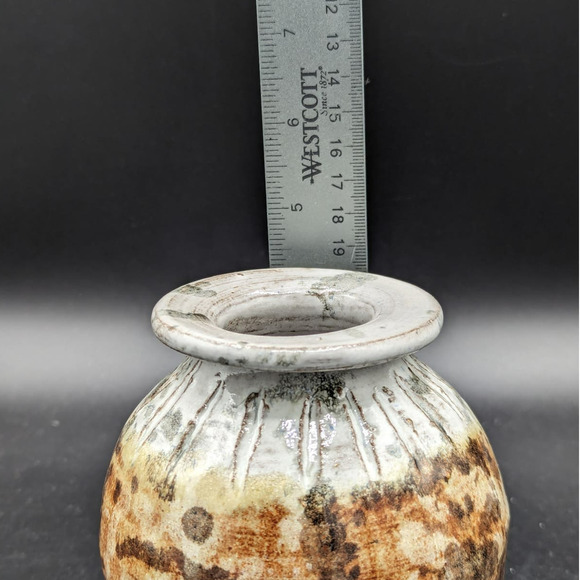 Vintage Hand Thrown Glazed Art Pottery Vase Signed Thorson 1993 - Picture 12 of 13